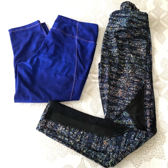 2 pair leggings 1 - X by Gottex Leggings w/mesh L & 1 Tangerine L - Picture 1 of 12